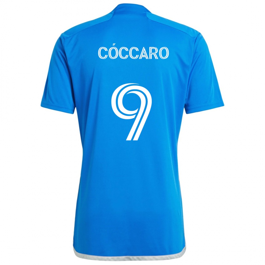 Niño Camiseta Matías Cóccaro #9 Azul Blanco 1ª Equipación 2024/25 La Camisa Argentina