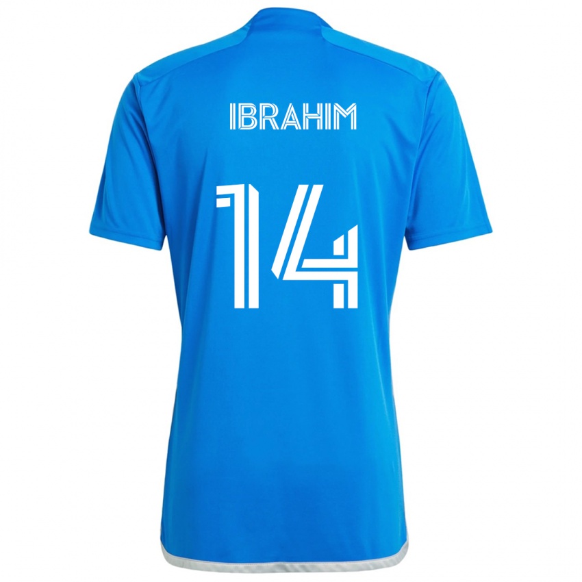 Niño Camiseta Sunusi Ibrahim #14 Azul Blanco 1ª Equipación 2024/25 La Camisa Argentina