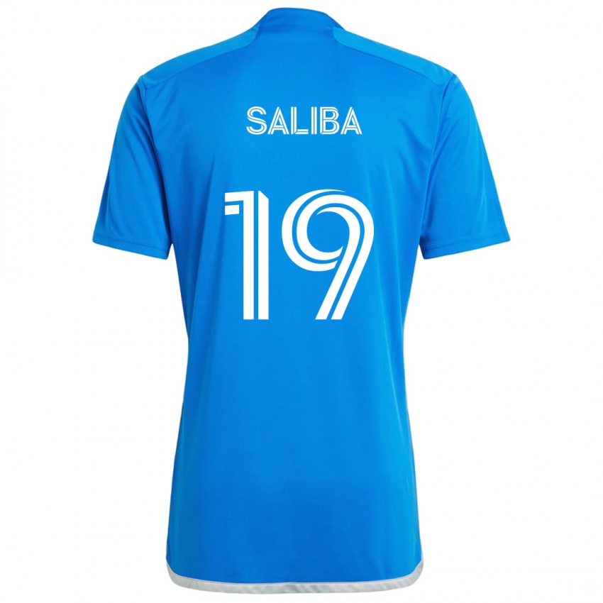 Niño Camiseta Nathan-Dylan Saliba #19 Azul Blanco 1ª Equipación 2024/25 La Camisa Argentina