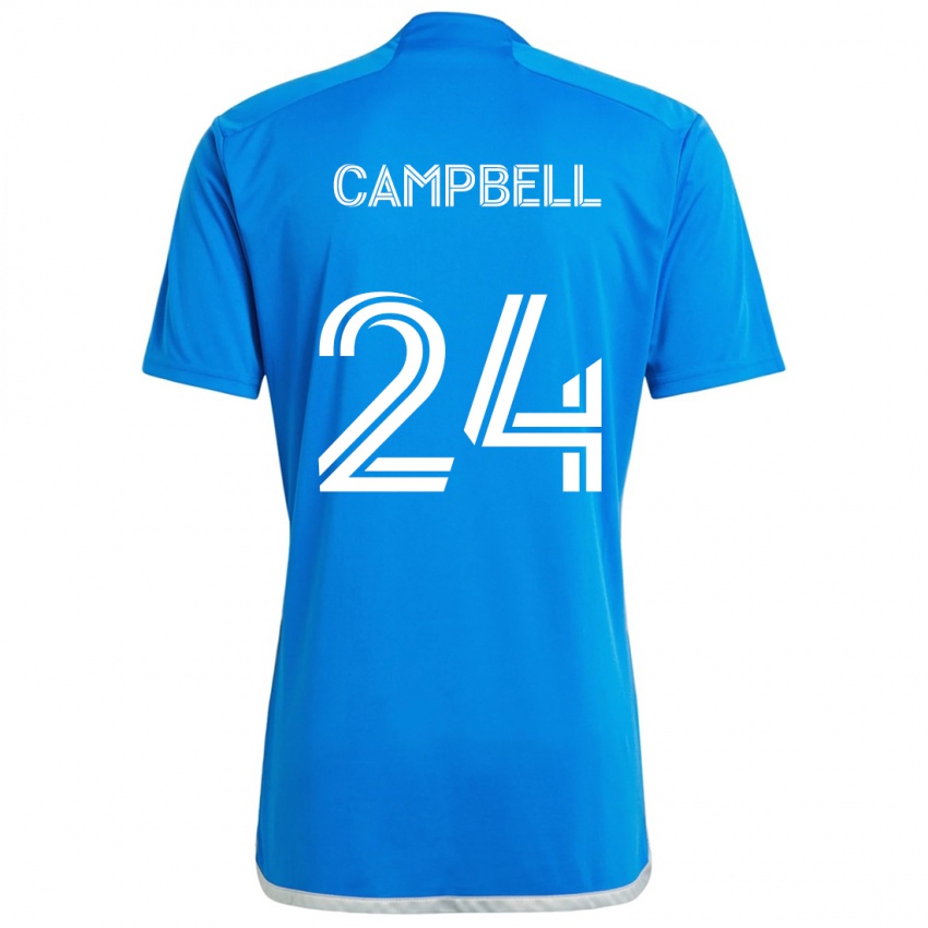 Niño Camiseta George Campbell #24 Azul Blanco 1ª Equipación 2024/25 La Camisa Argentina