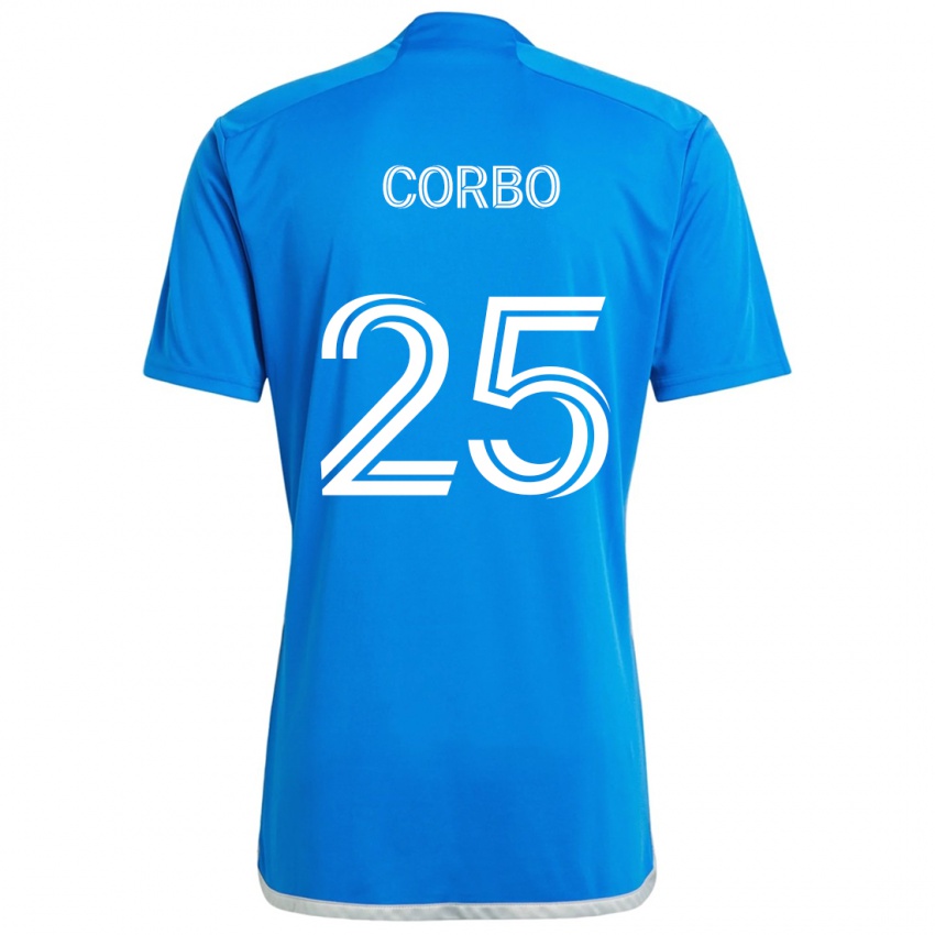 Niño Camiseta Gabriele Corbo #25 Azul Blanco 1ª Equipación 2024/25 La Camisa Argentina