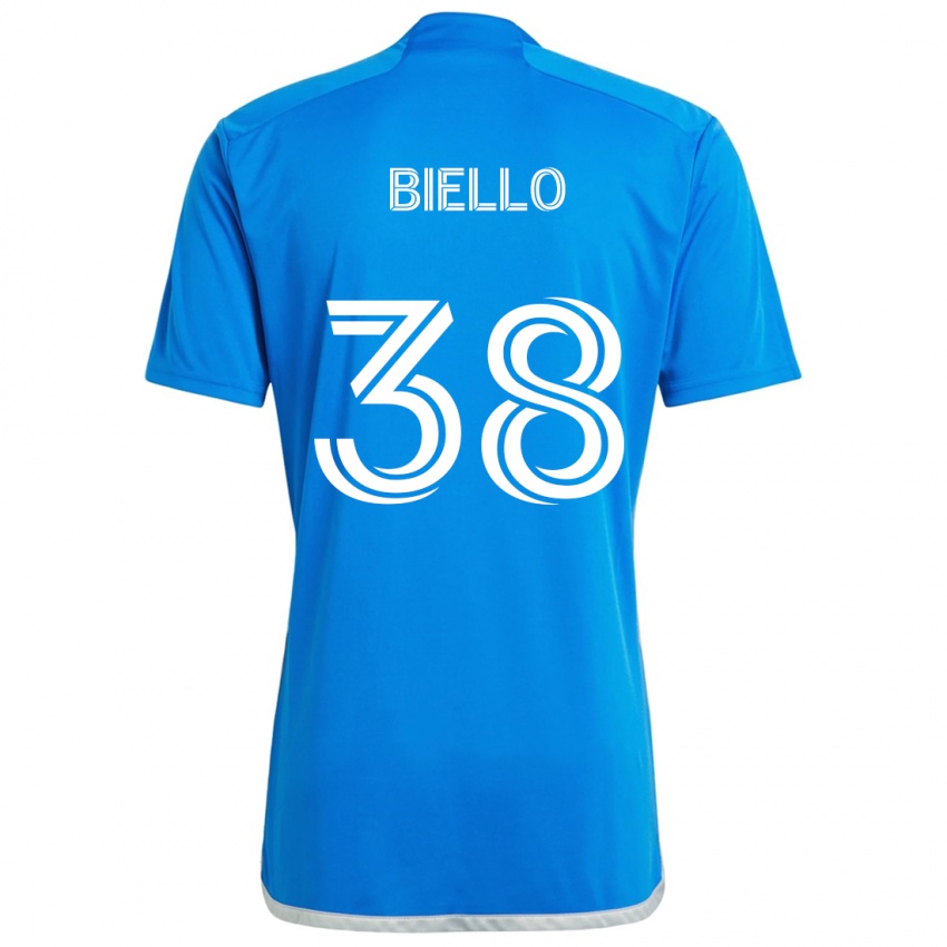 Niño Camiseta Alessandro Biello #38 Azul Blanco 1ª Equipación 2024/25 La Camisa Argentina