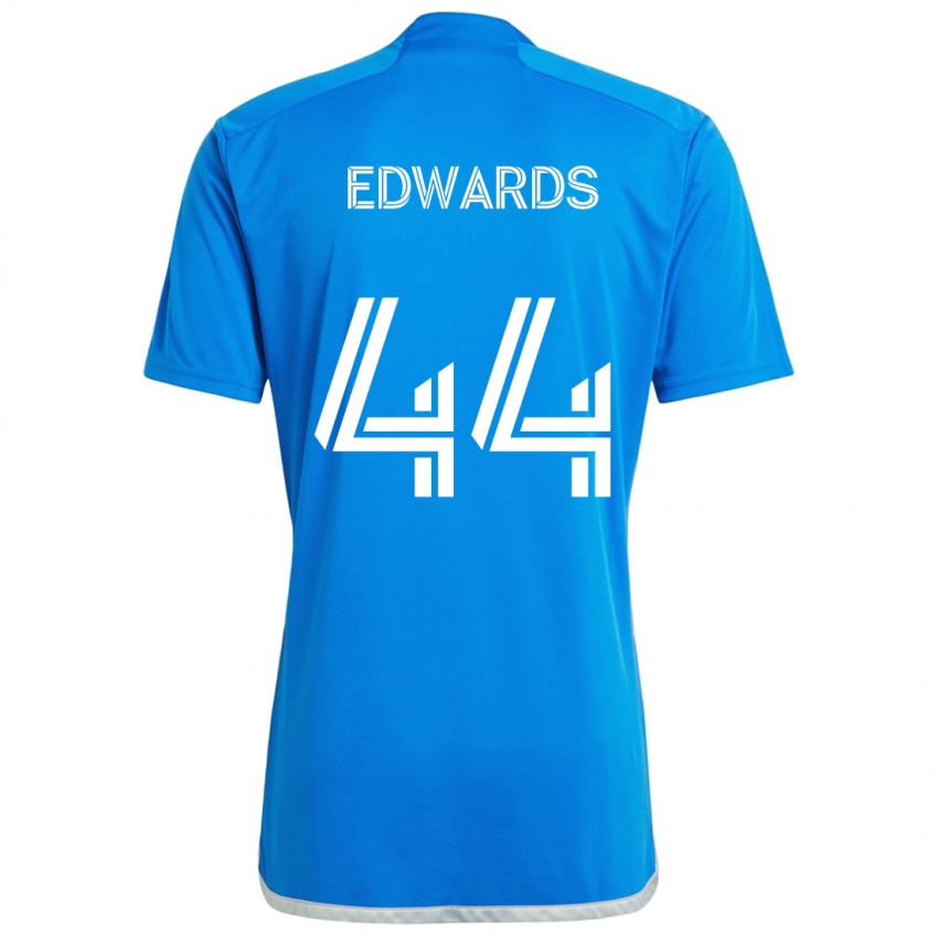 Niño Camiseta Raheem Edwards #44 Azul Blanco 1ª Equipación 2024/25 La Camisa Argentina