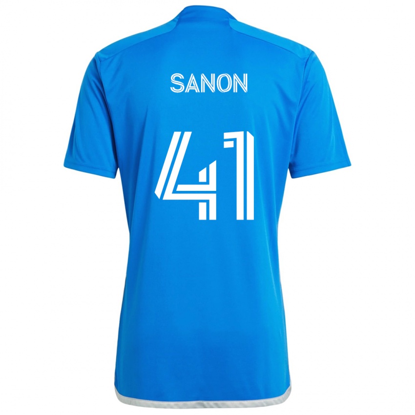 Niño Camiseta Jérémy Sanon #41 Azul Blanco 1ª Equipación 2024/25 La Camisa Argentina