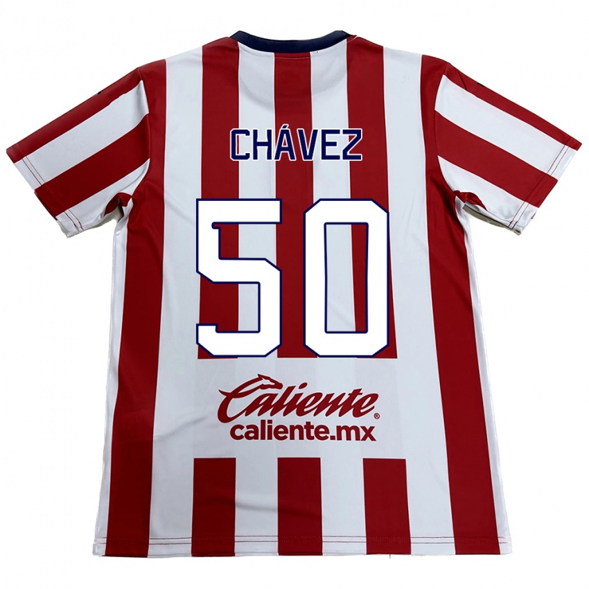 Niño Camiseta Mateo Chávez #50 Rojo Blanco 1ª Equipación 2024/25 La Camisa Argentina