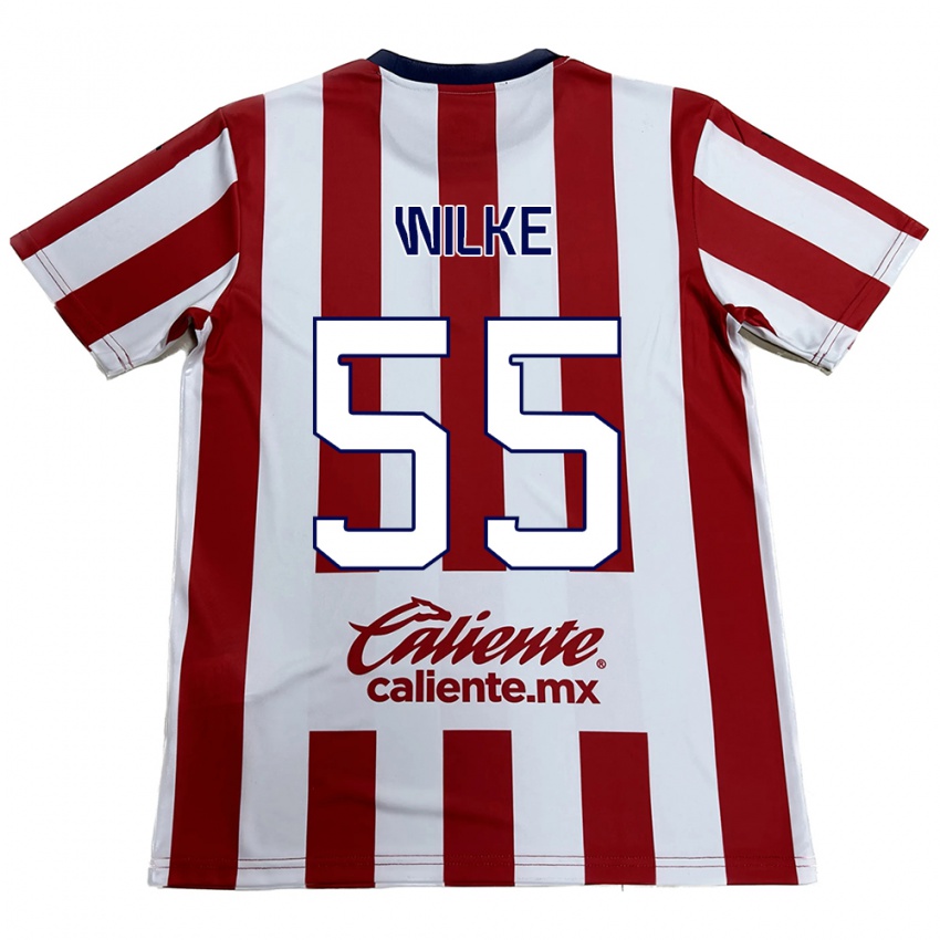 Niño Camiseta Teun Wilke #55 Rojo Blanco 1ª Equipación 2024/25 La Camisa Argentina