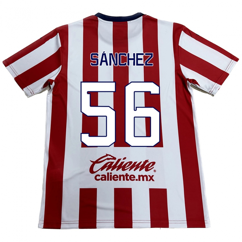 Niño Camiseta Benjamín Sánchez #56 Rojo Blanco 1ª Equipación 2024/25 La Camisa Argentina