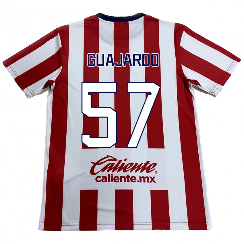 Niño Camiseta Dylan Guajardo #57 Rojo Blanco 1ª Equipación 2024/25 La Camisa Argentina