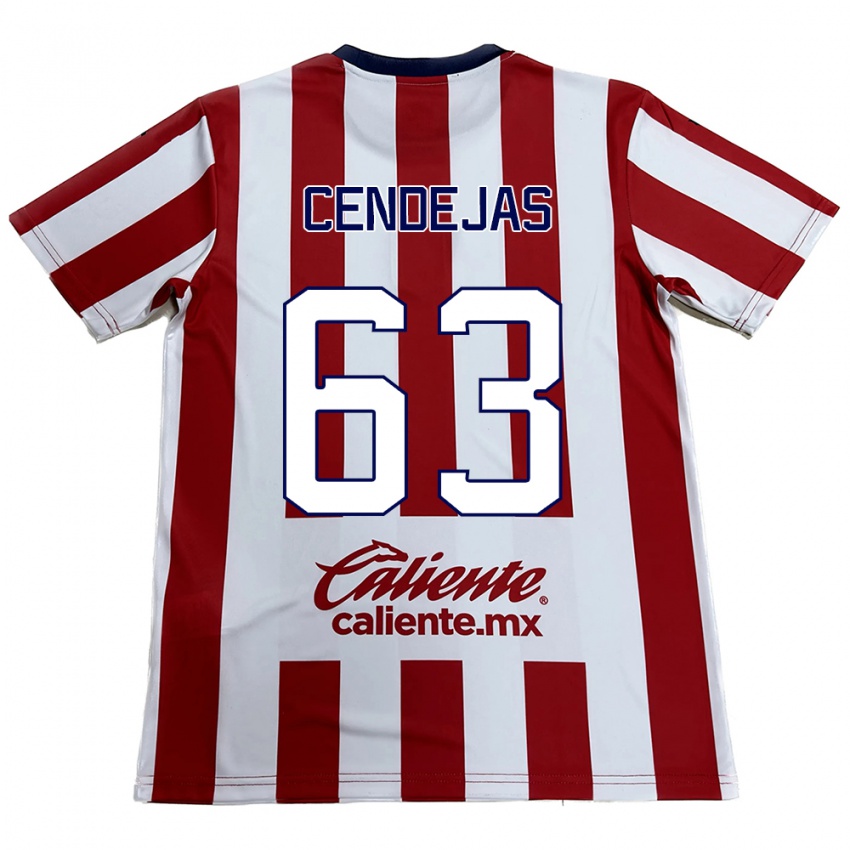 Niño Camiseta Matías Cendejas #63 Rojo Blanco 1ª Equipación 2024/25 La Camisa Argentina