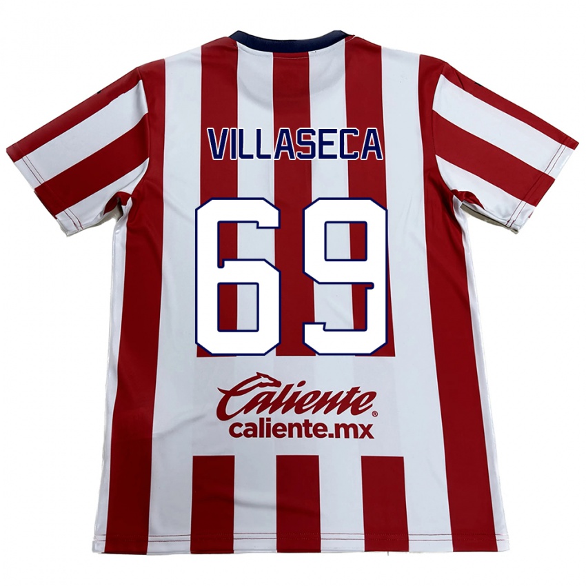 Niño Camiseta Daniel Villaseca #69 Rojo Blanco 1ª Equipación 2024/25 La Camisa Argentina