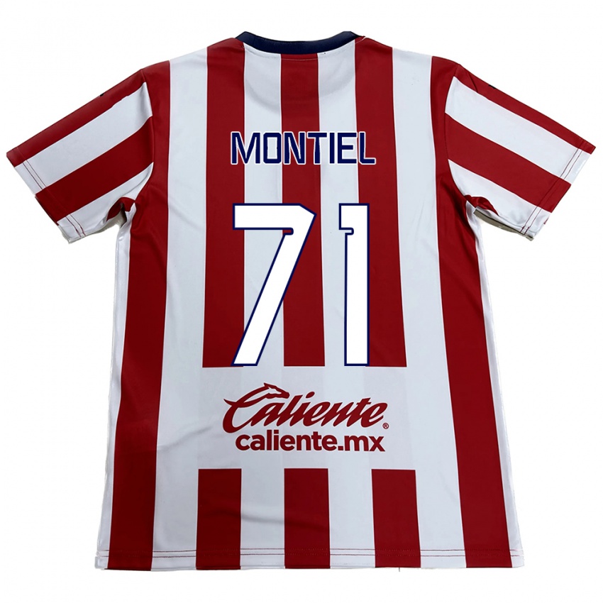 Niño Camiseta Erick Montiel #71 Rojo Blanco 1ª Equipación 2024/25 La Camisa Argentina