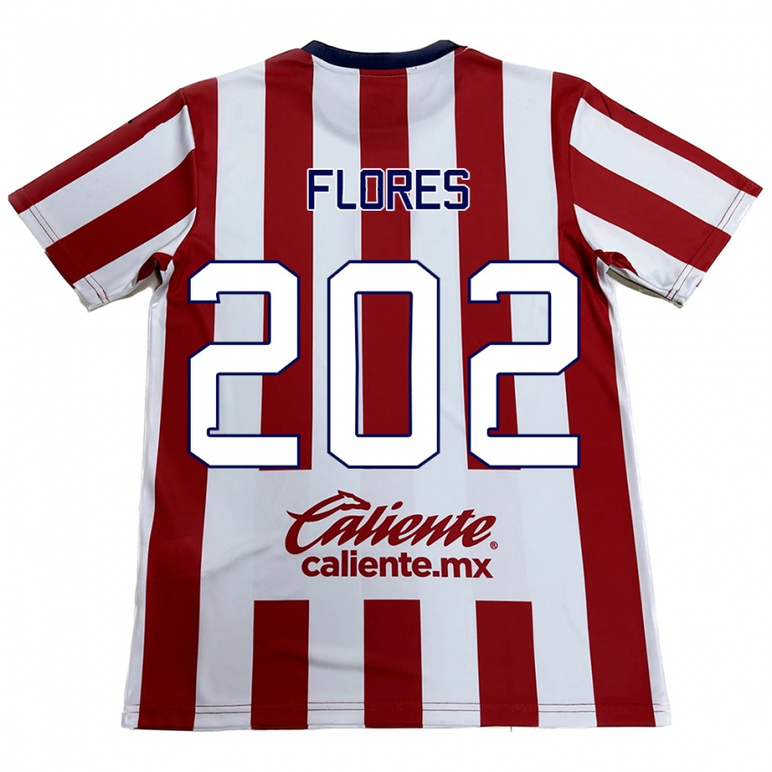 Niño Camiseta Daniel Flores #202 Rojo Blanco 1ª Equipación 2024/25 La Camisa Argentina