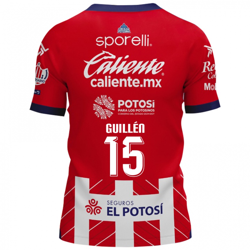 Niño Camiseta Daniel Guillén #15 Rojo Blanco 1ª Equipación 2024/25 La Camisa Argentina