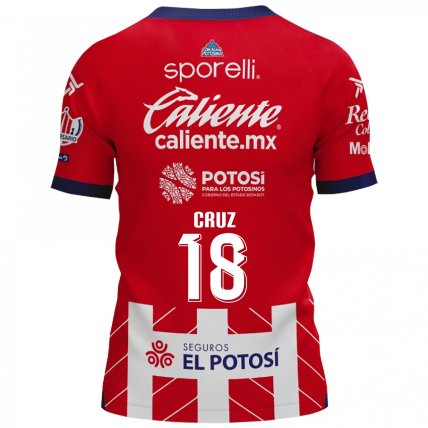 Niño Camiseta Aldo Cruz #18 Rojo Blanco 1ª Equipación 2024/25 La Camisa Argentina