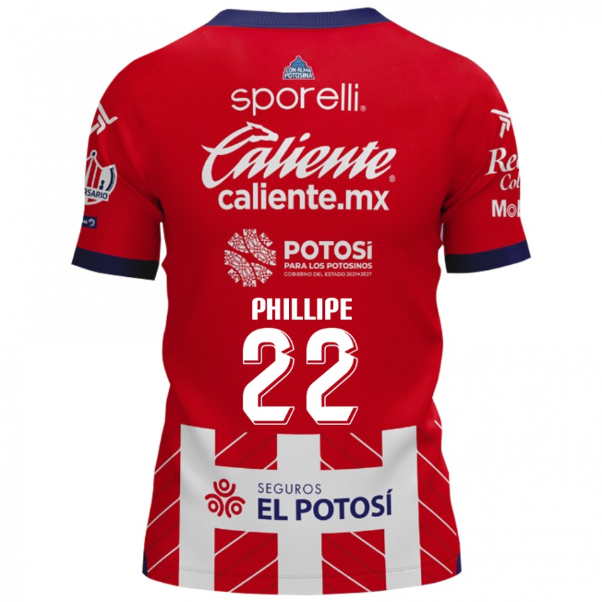 Niño Camiseta Yan Phillipe #22 Rojo Blanco 1ª Equipación 2024/25 La Camisa Argentina