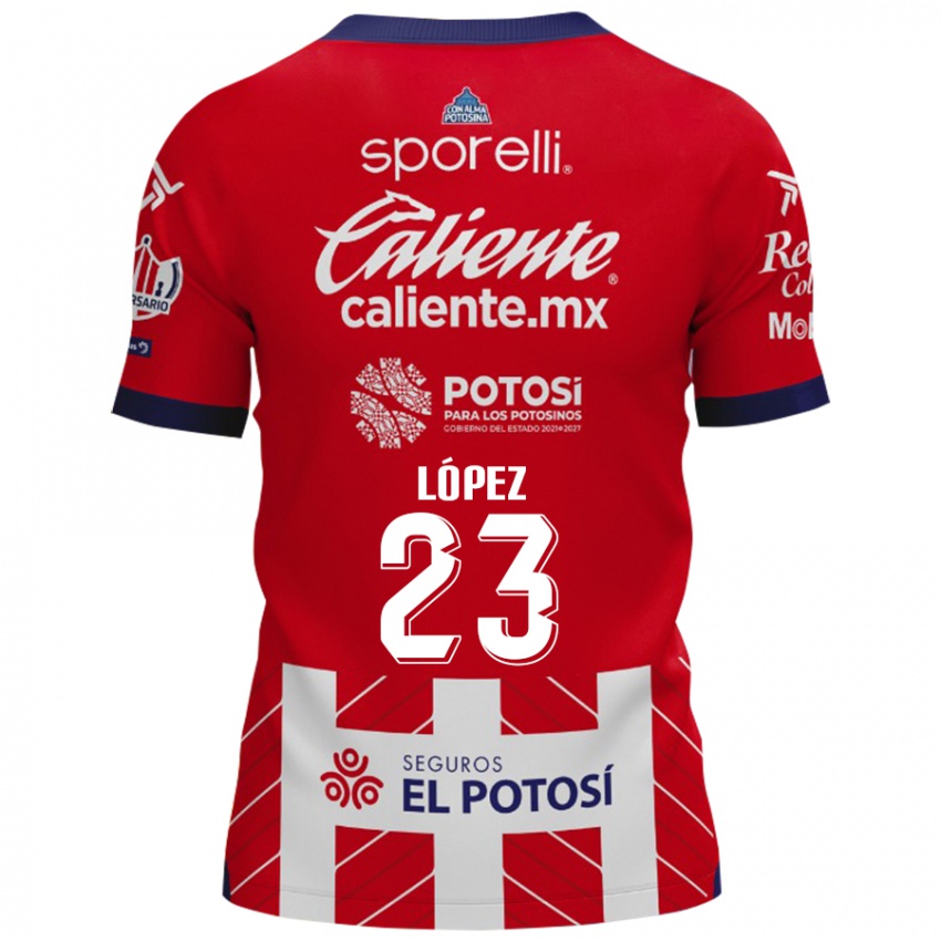 Niño Camiseta César López #23 Rojo Blanco 1ª Equipación 2024/25 La Camisa Argentina