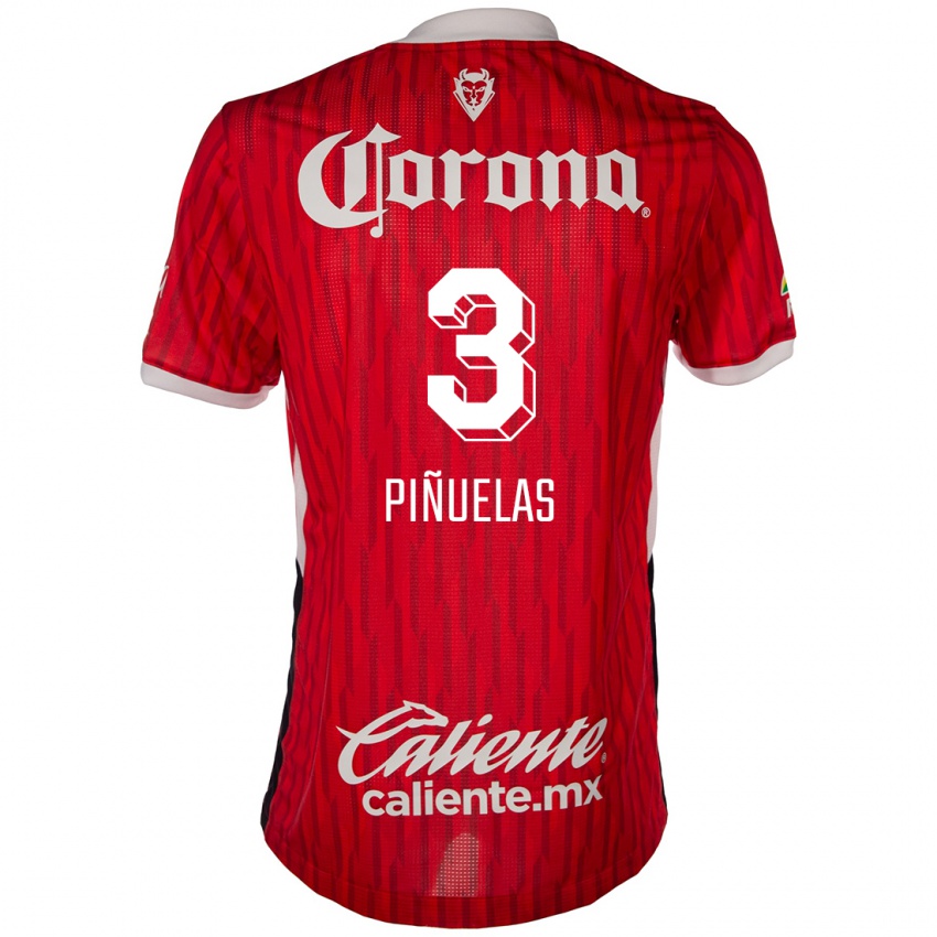 Niño Camiseta Fernando Piñuelas #3 Rojo Blanco 1ª Equipación 2024/25 La Camisa Argentina