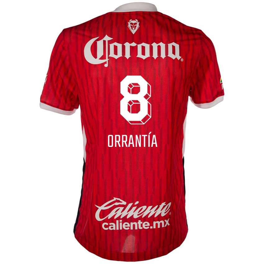 Niño Camiseta Carlos Orrantía #8 Rojo Blanco 1ª Equipación 2024/25 La Camisa Argentina