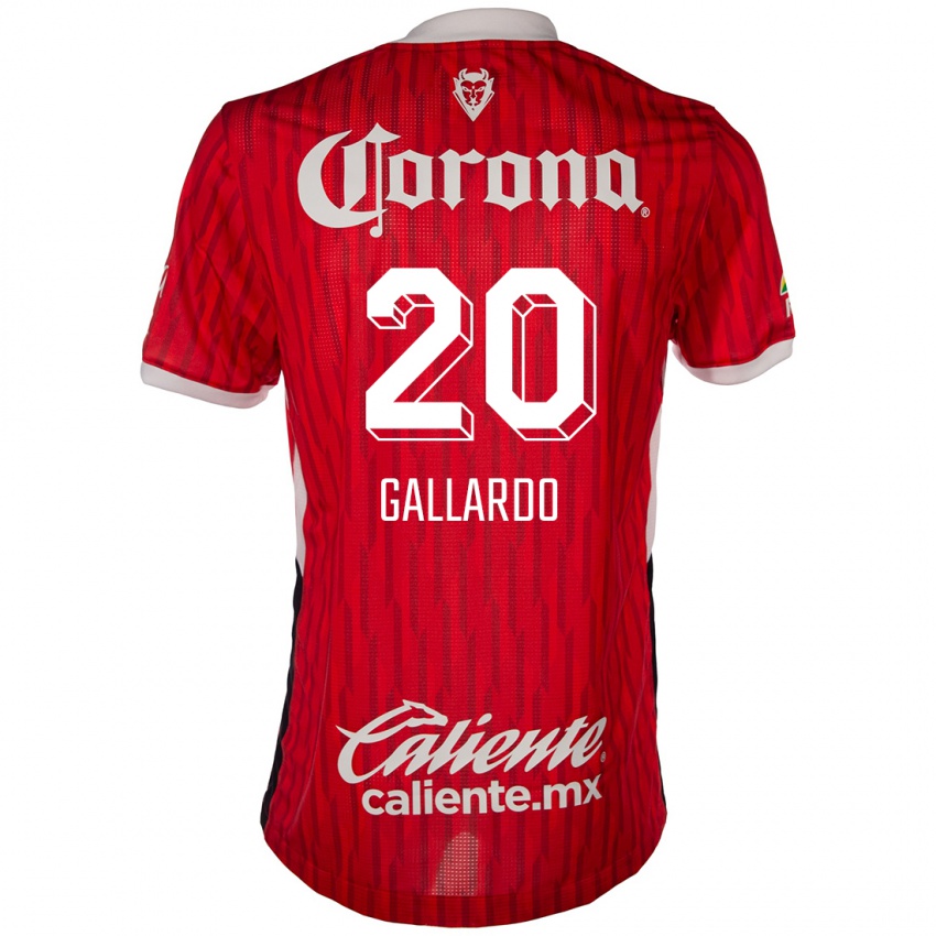 Niño Camiseta Jesús Gallardo #20 Rojo Blanco 1ª Equipación 2024/25 La Camisa Argentina