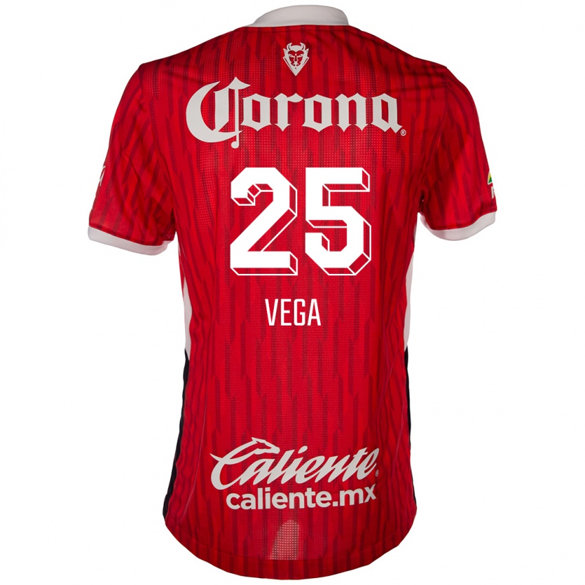 Niño Camiseta Alexis Vega #25 Rojo Blanco 1ª Equipación 2024/25 La Camisa Argentina