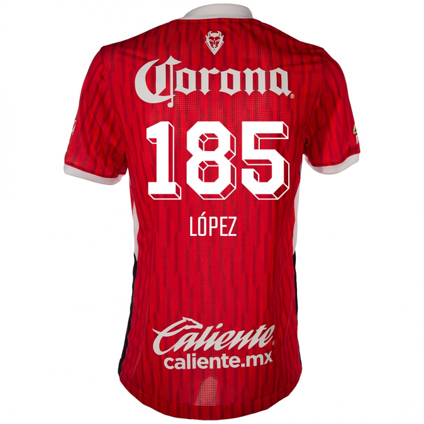 Niño Camiseta David López #185 Rojo Blanco 1ª Equipación 2024/25 La Camisa Argentina