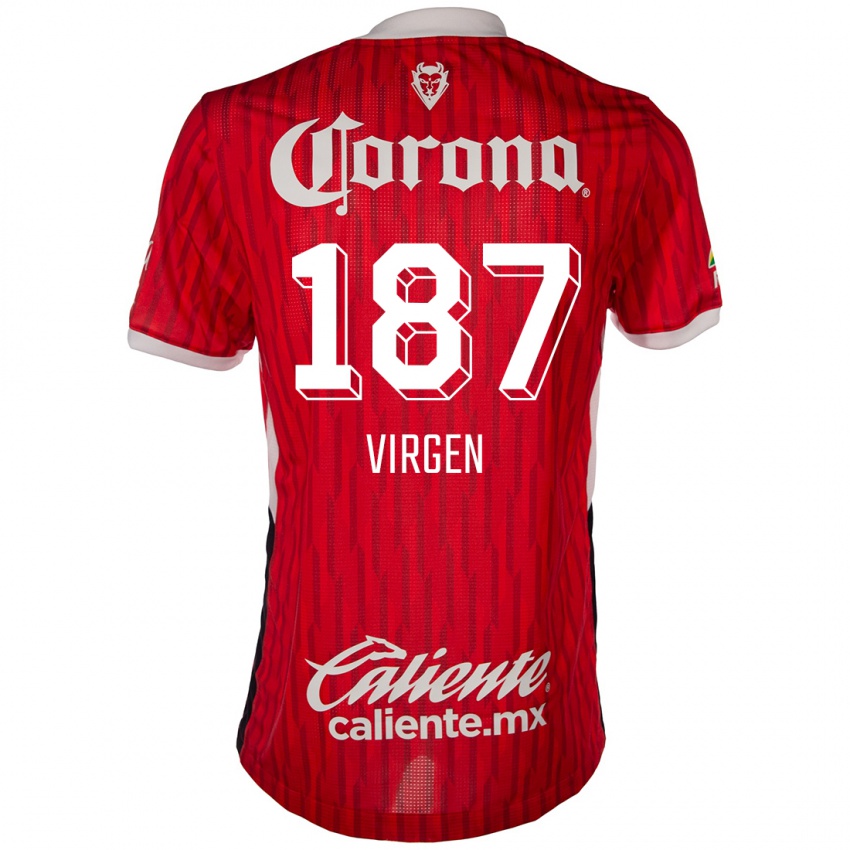 Niño Camiseta Oswaldo Virgen #187 Rojo Blanco 1ª Equipación 2024/25 La Camisa Argentina