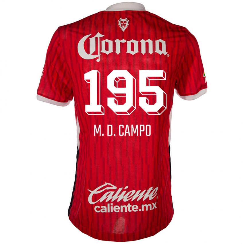 Niño Camiseta Arturo Martín Del Campo #195 Rojo Blanco 1ª Equipación 2024/25 La Camisa Argentina