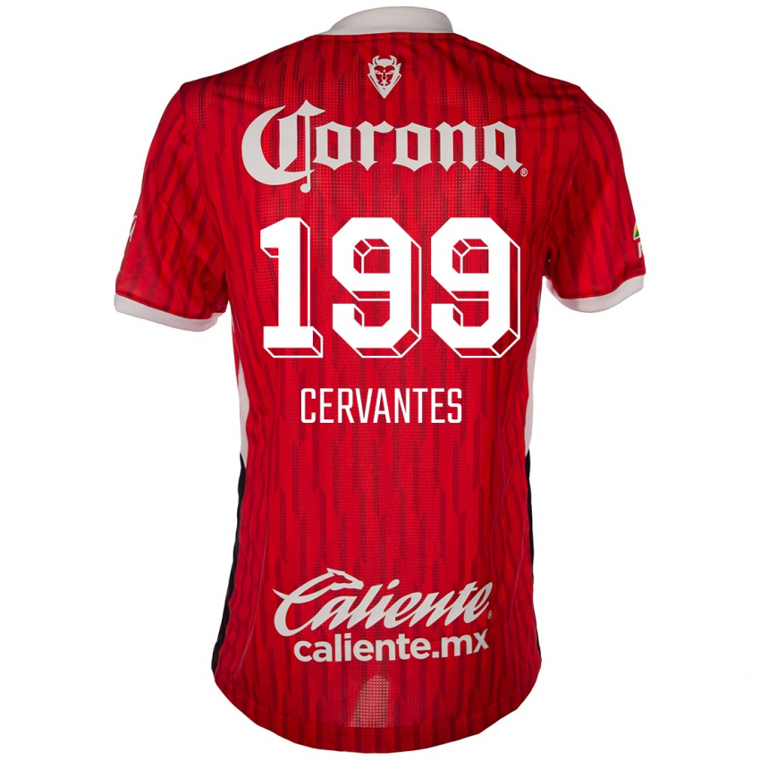 Niño Camiseta Axel Cervantes #199 Rojo Blanco 1ª Equipación 2024/25 La Camisa Argentina