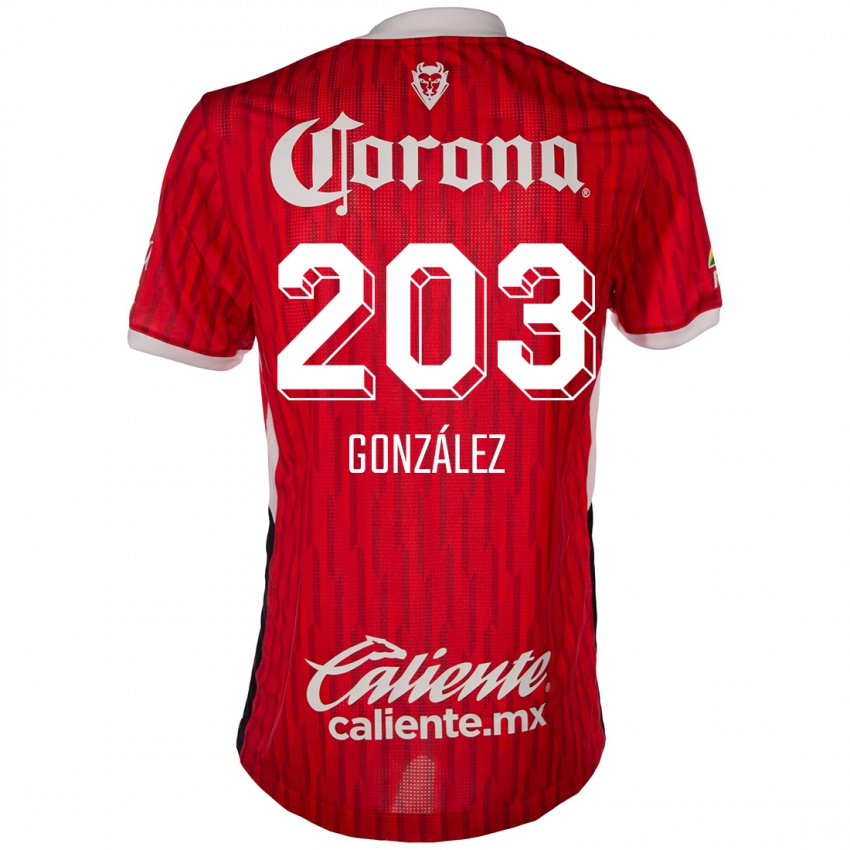 Niño Camiseta Luis González #203 Rojo Blanco 1ª Equipación 2024/25 La Camisa Argentina