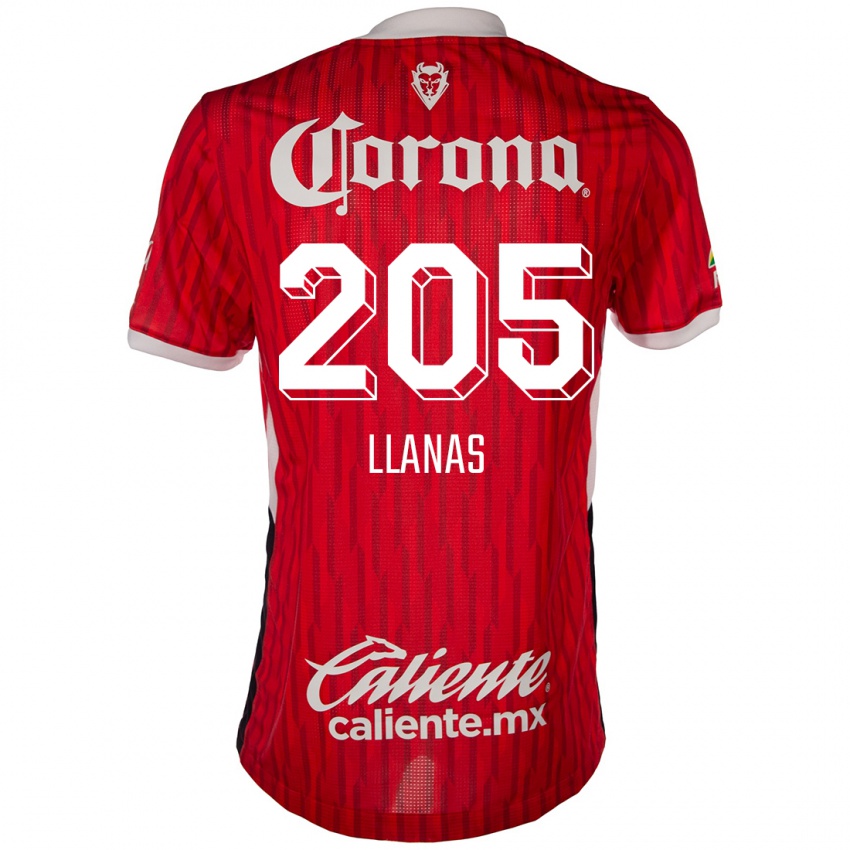 Niño Camiseta Emmanuel Llanas #205 Rojo Blanco 1ª Equipación 2024/25 La Camisa Argentina