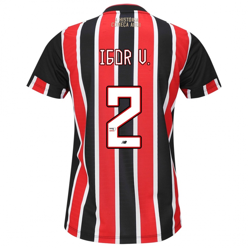 Niño Camiseta Igor Vinicius #2 Negro Rojo Blanco 2ª Equipación 2024/25 La Camisa Argentina