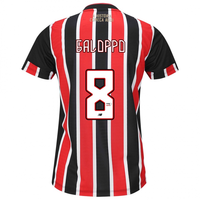 Niño Camiseta Giuliano Galoppo #8 Negro Rojo Blanco 2ª Equipación 2024/25 La Camisa Argentina