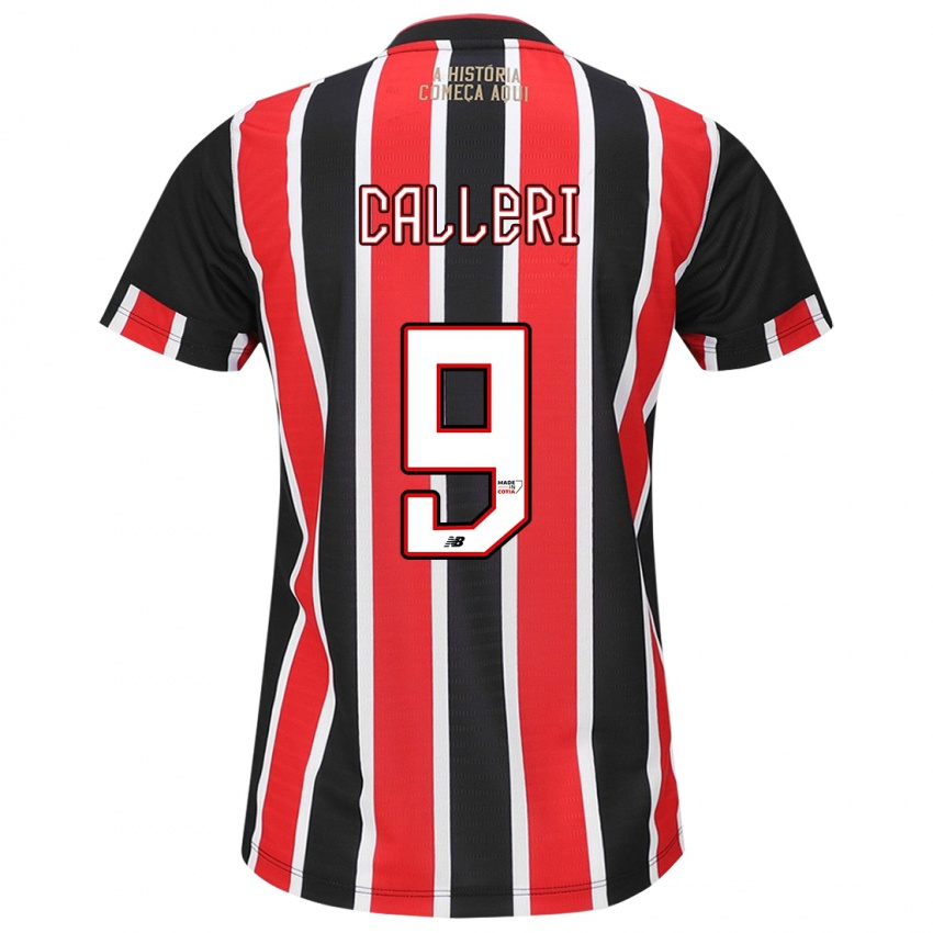 Niño Camiseta Jonathan Calleri #9 Negro Rojo Blanco 2ª Equipación 2024/25 La Camisa Argentina