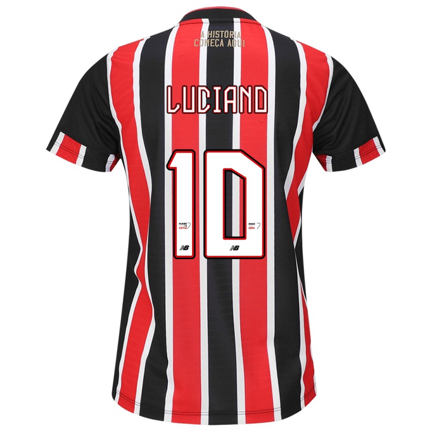 Niño Camiseta Luciano #10 Negro Rojo Blanco 2ª Equipación 2024/25 La Camisa Argentina