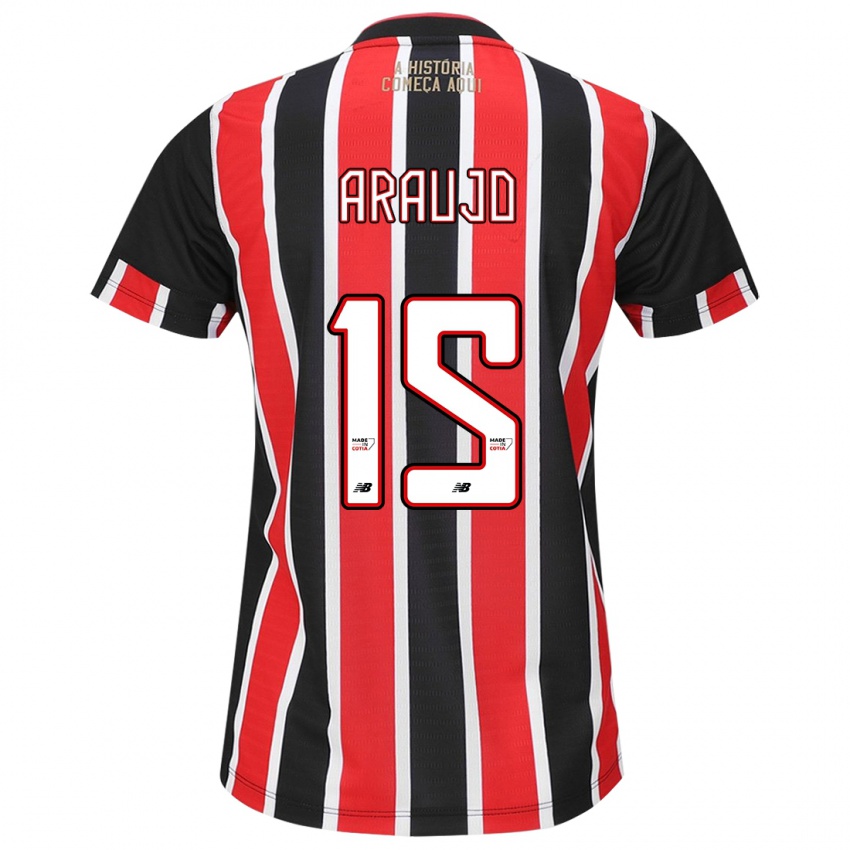 Niño Camiseta Michel Araújo #15 Negro Rojo Blanco 2ª Equipación 2024/25 La Camisa Argentina