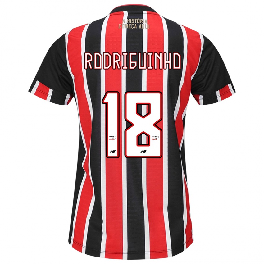 Niño Camiseta Rodriguinho #18 Negro Rojo Blanco 2ª Equipación 2024/25 La Camisa Argentina