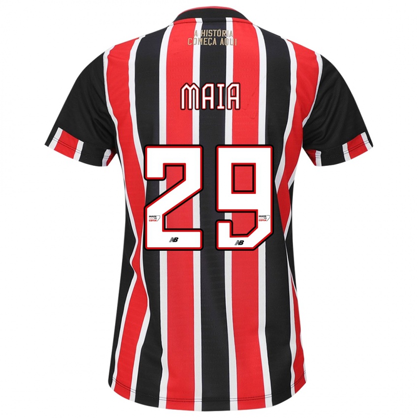 Niño Camiseta Pablo Maia #29 Negro Rojo Blanco 2ª Equipación 2024/25 La Camisa Argentina