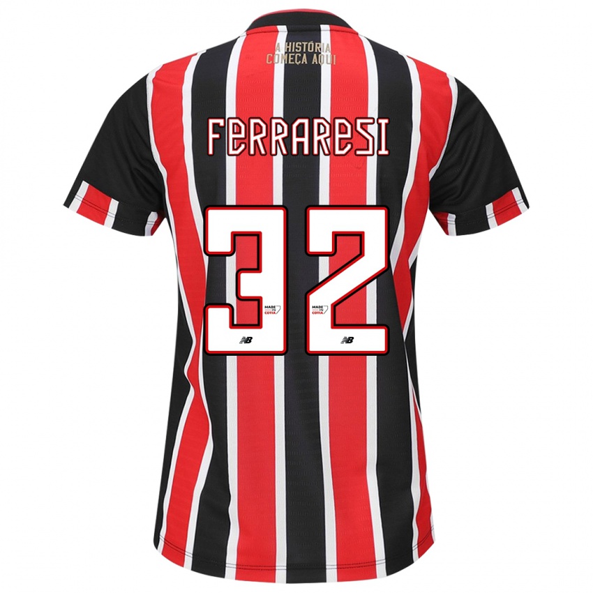 Niño Camiseta Nahuel Ferraresi #32 Negro Rojo Blanco 2ª Equipación 2024/25 La Camisa Argentina