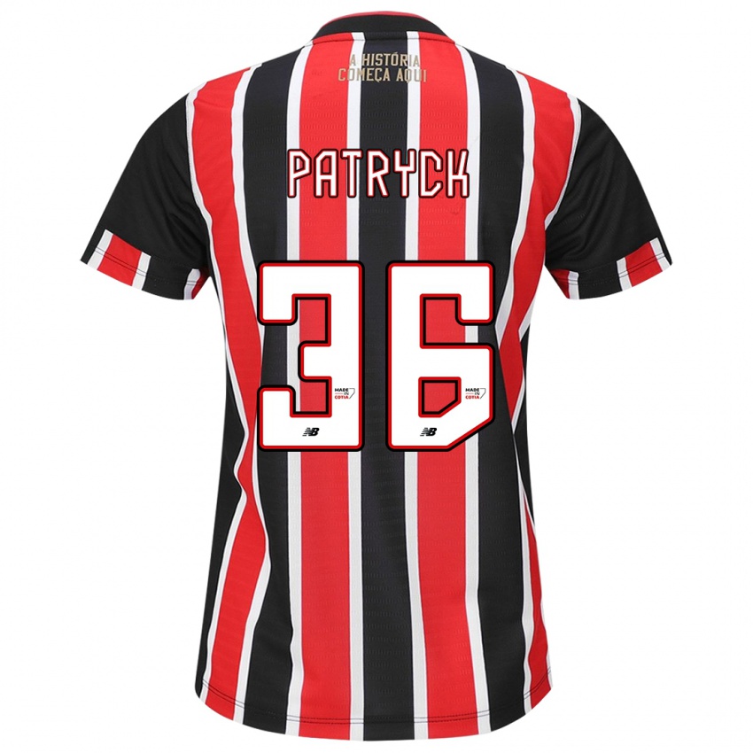 Niño Camiseta Patryck #36 Negro Rojo Blanco 2ª Equipación 2024/25 La Camisa Argentina