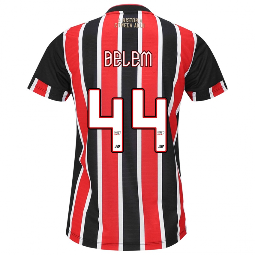 Niño Camiseta Matheus Belém #44 Negro Rojo Blanco 2ª Equipación 2024/25 La Camisa Argentina