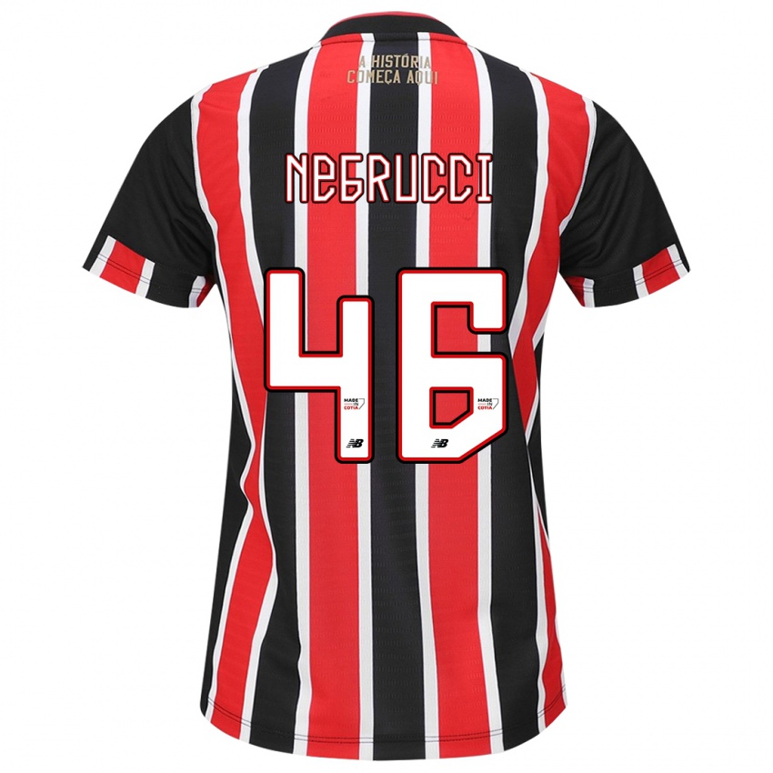 Niño Camiseta Felipe Negrucci #46 Negro Rojo Blanco 2ª Equipación 2024/25 La Camisa Argentina