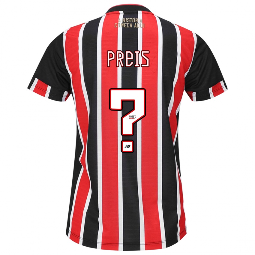 Niño Camiseta Felipe Preis #0 Negro Rojo Blanco 2ª Equipación 2024/25 La Camisa Argentina