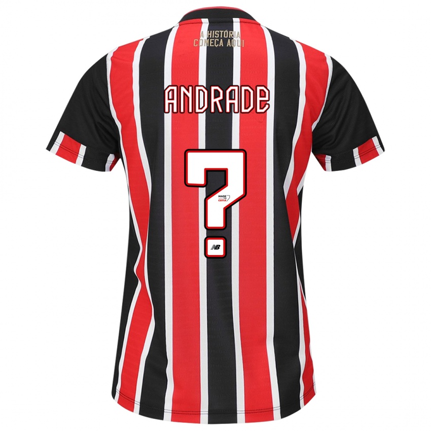 Niño Camiseta Pedro Andrade #0 Negro Rojo Blanco 2ª Equipación 2024/25 La Camisa Argentina