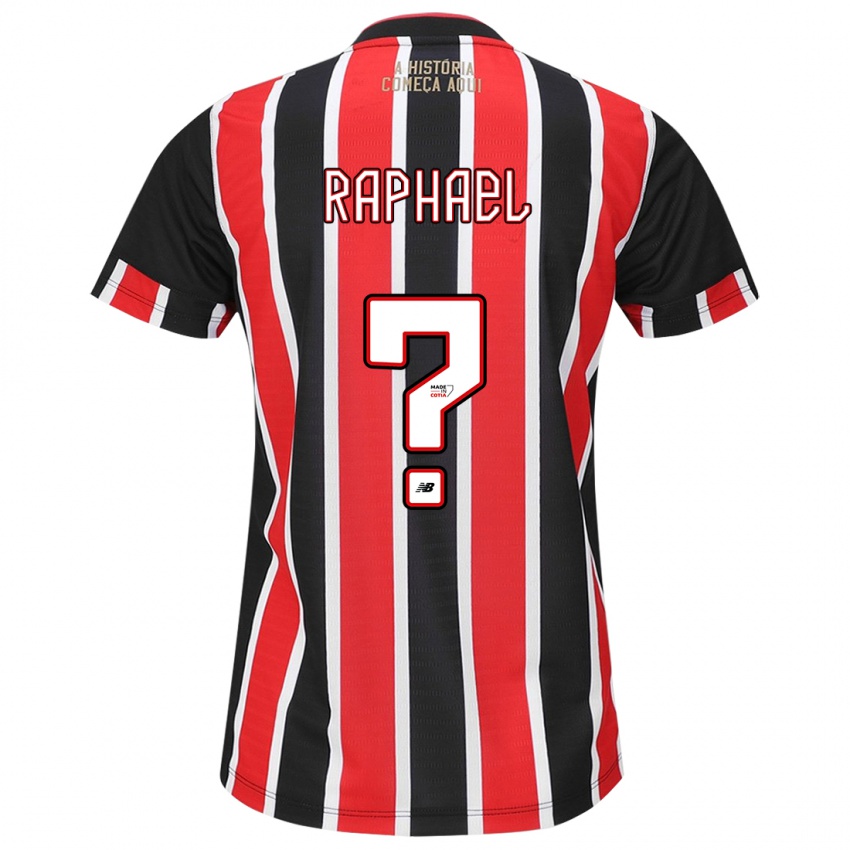 Niño Camiseta Raphael #0 Negro Rojo Blanco 2ª Equipación 2024/25 La Camisa Argentina