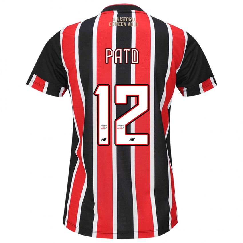 Niño Camiseta Alexandre Pato #12 Negro Rojo Blanco 2ª Equipación 2024/25 La Camisa Argentina