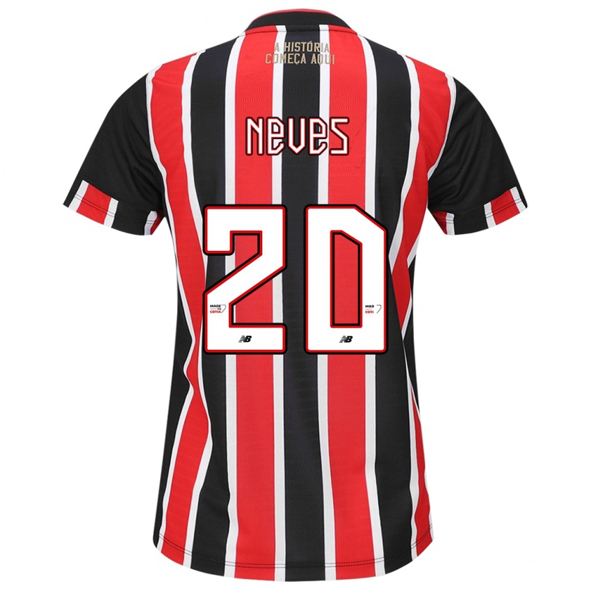 Niño Camiseta Gabriel Neves #20 Negro Rojo Blanco 2ª Equipación 2024/25 La Camisa Argentina