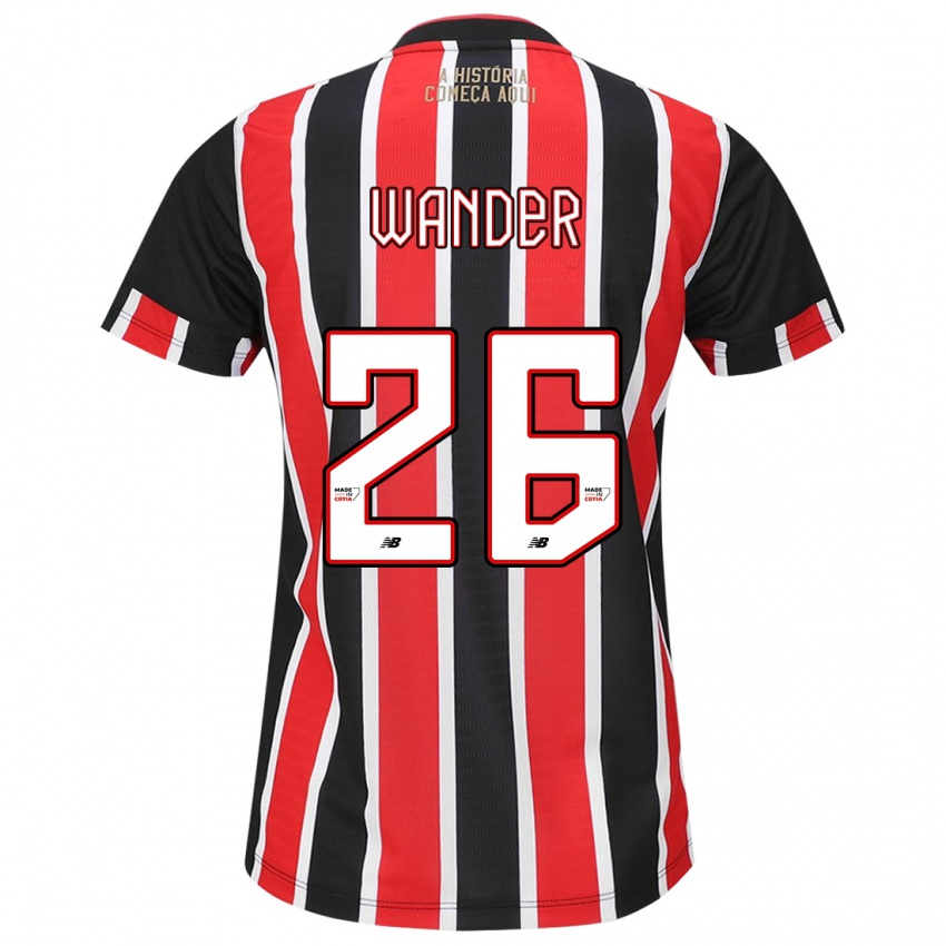 Niño Camiseta Talles Wander #26 Negro Rojo Blanco 2ª Equipación 2024/25 La Camisa Argentina