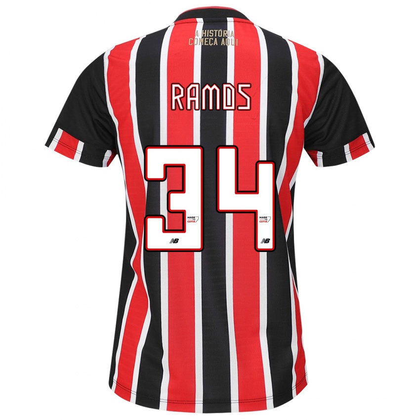 Niño Camiseta Raí Ramos #34 Negro Rojo Blanco 2ª Equipación 2024/25 La Camisa Argentina