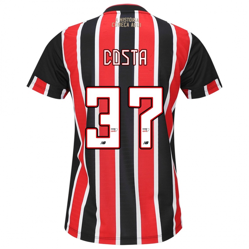 Niño Camiseta Talles Costa #37 Negro Rojo Blanco 2ª Equipación 2024/25 La Camisa Argentina