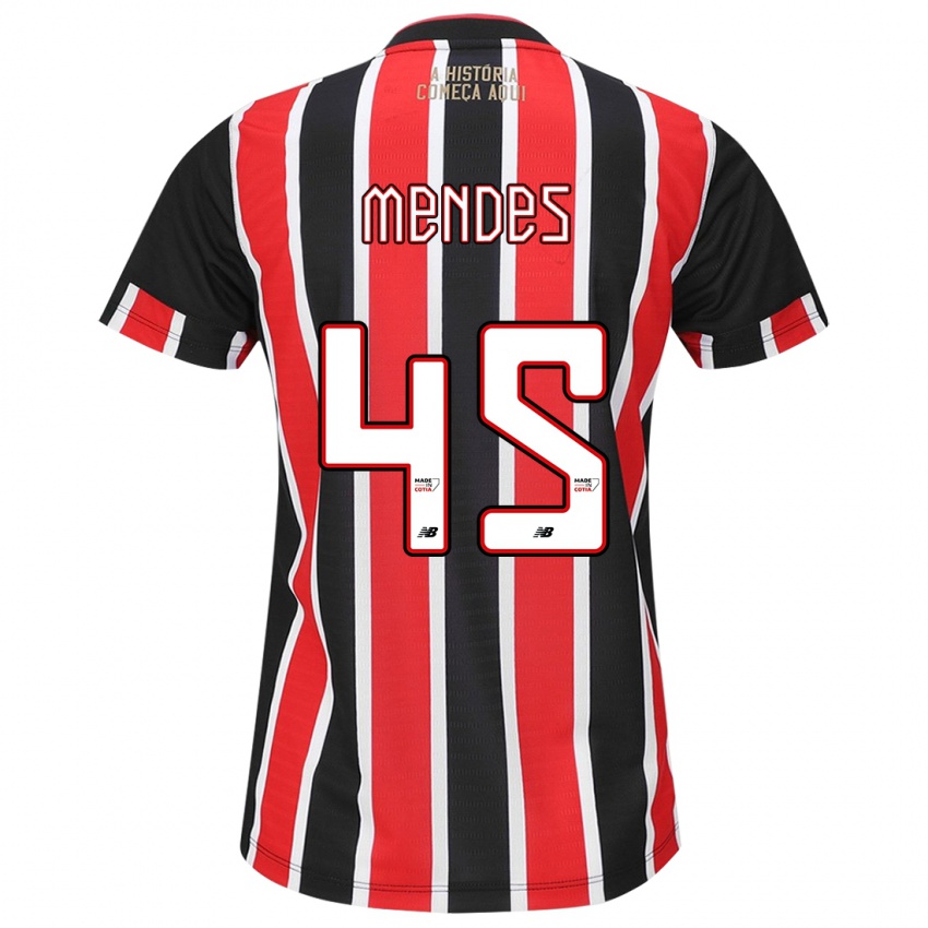 Niño Camiseta Nathan Mendes #45 Negro Rojo Blanco 2ª Equipación 2024/25 La Camisa Argentina